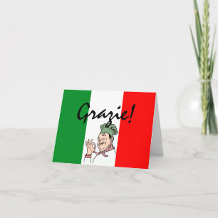 Grazie Tack Italienska Chef på Italien Flagga