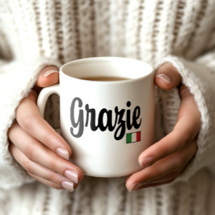 Grazie (Tack) Italienska Flaggans Mugg