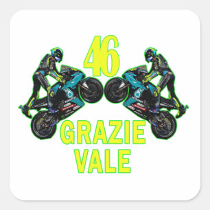 grazie vale fyrkantigt klistermärke