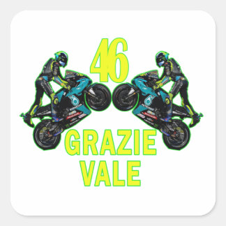 grazie vale fyrkantigt klistermärke