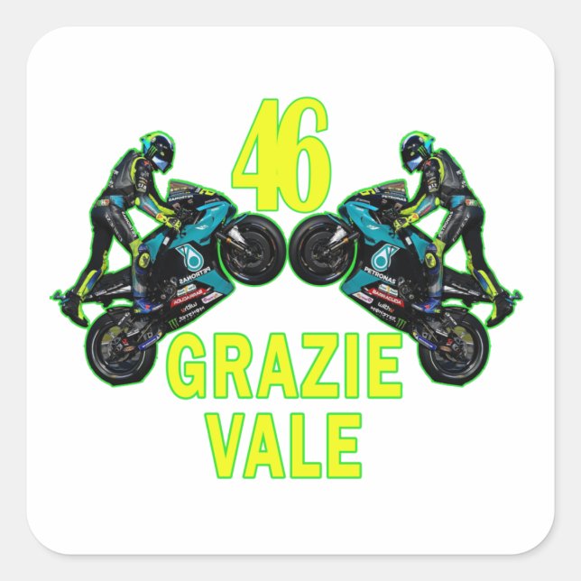grazie vale fyrkantigt klistermärke (Framsida)