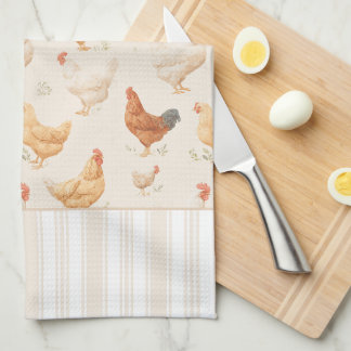 Grazing Chickens Country Kitchen Towels Kökshandduk