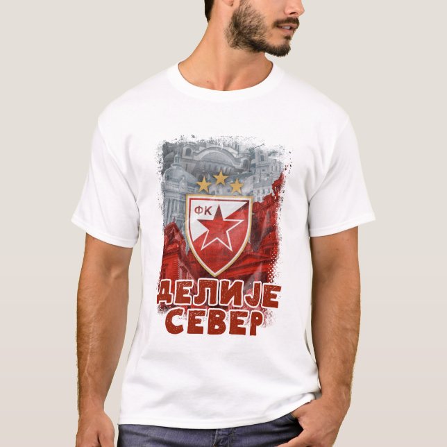 GRB Delije Sever Crvena Zvezda Beograd / Red Star T Shirt (Framsida)