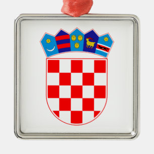 Grb Hrvatske, kroatisk vapensköld Julgransprydnad Metall