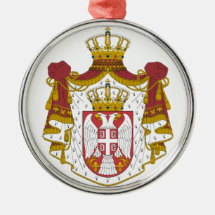 Grb Srbije, serbisk vapensköld Julgransprydnad Metall