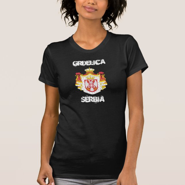 Grdelica, Serbien jackande arm Tee Shirt (Framsida)