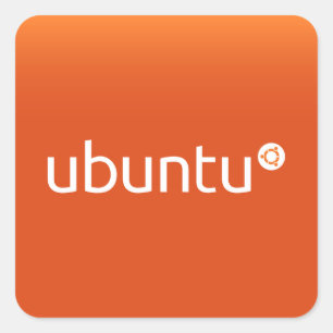 Grdiant Ubuntu orange Fyrkantigt Klistermärke