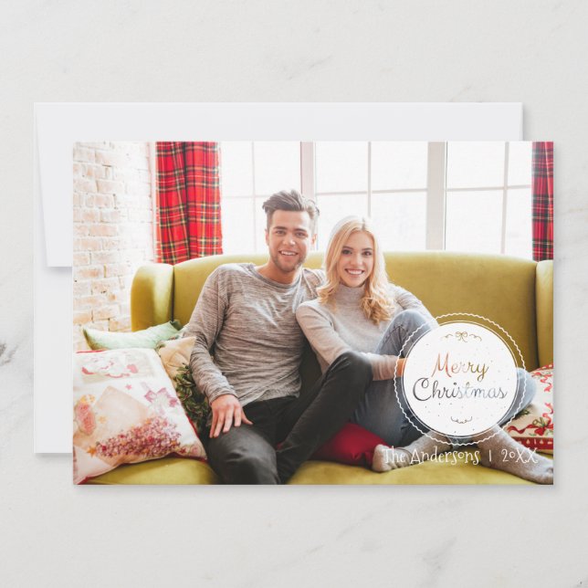 Gre & White jul-prydnadsföremål, Helgdag-fotokort Julkort (Framsida)