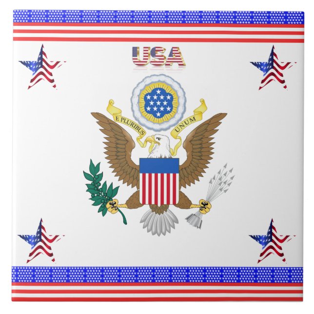 Grealen förseglar av Förenta staterna Kakelplatta (Framsidan)