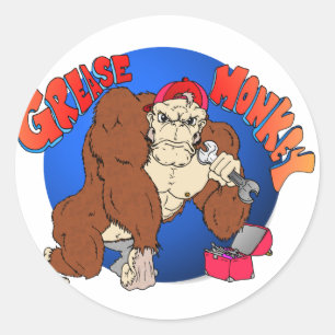 Grease Monkey Runt Klistermärke