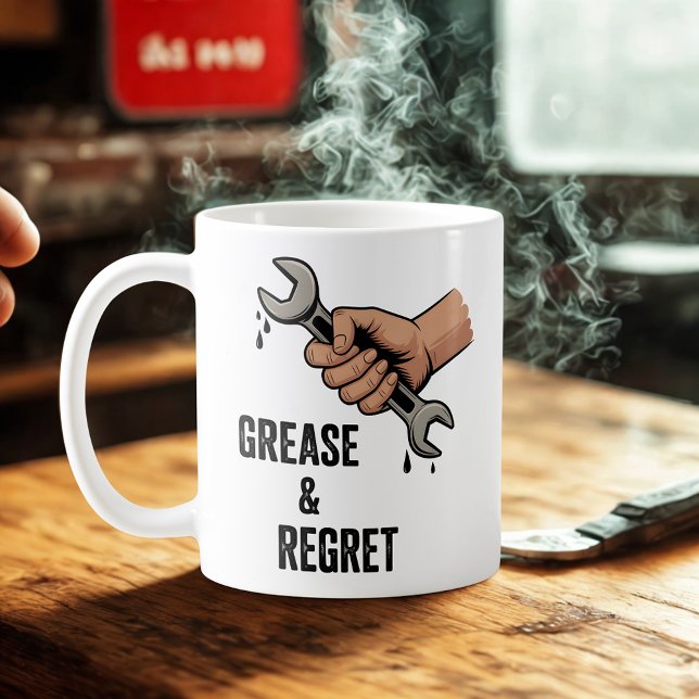 Grease & Regret | Technician Life Joke Kaffemugg (Skapare uppladdad)