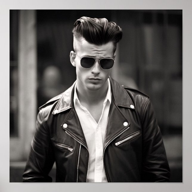 Greaser Punk Guy i Sunglasses Poster (Framsidan)