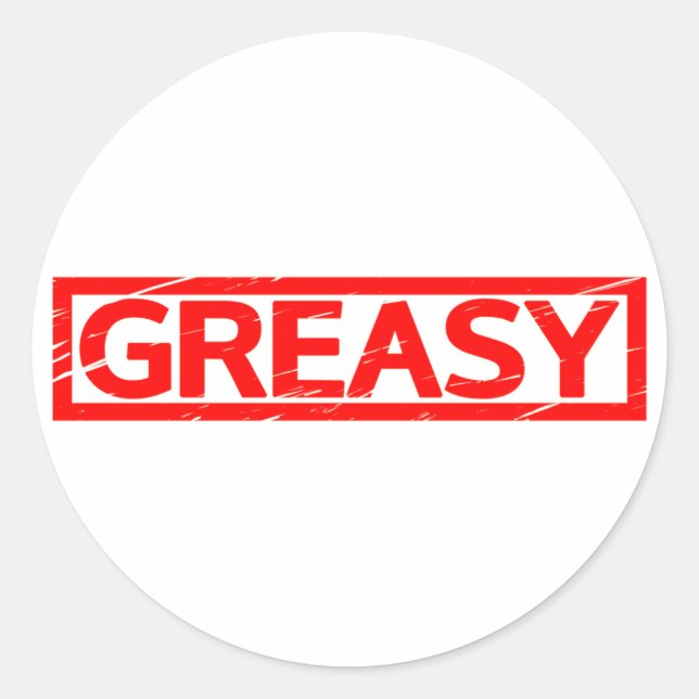 Greasy Frimärke Runt Klistermärke (Framsida)