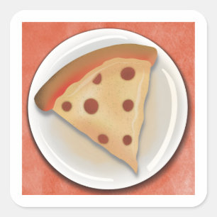 Greasy slice fyrkantigt klistermärke