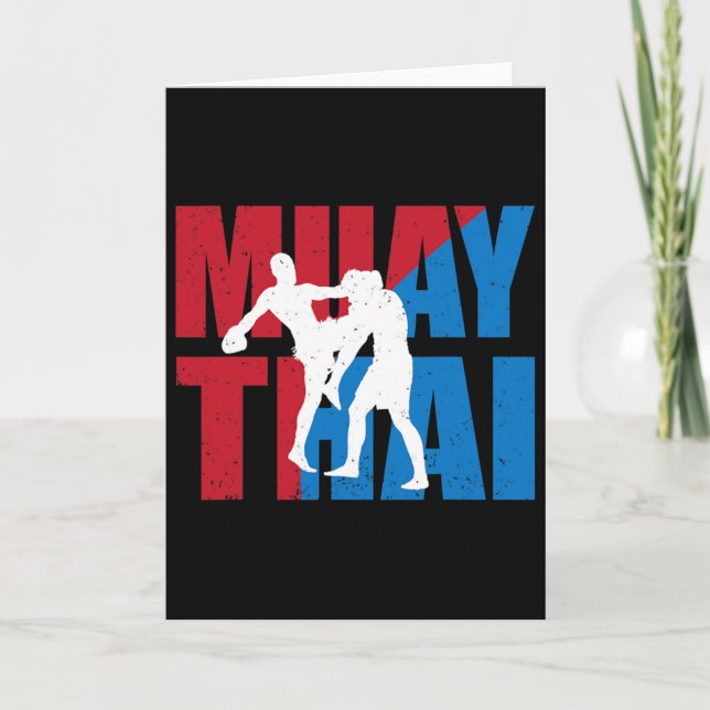 Great 2 Muay Thai Fighter Design Kickboxer Mma Tra Kort (Framsida)