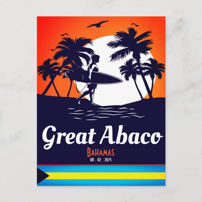 Great Abaco Bahamas-ön Souvenirer Vykort (Framsida)
