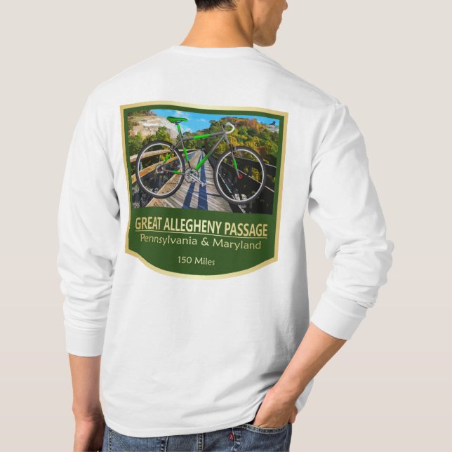Great Allegheny Passage (bike2) T Shirt (Baksida)