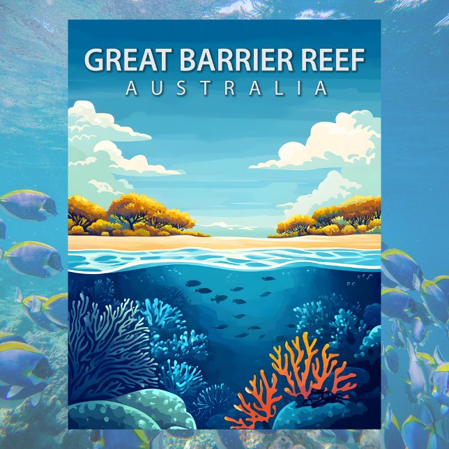 Great Barrier Reef Australia Coral Sea Travel Vykort (Great Barrier Reef Australia Coral Sea Travel Postcard
)