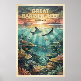 Great Barrier Reef Australien Vintage Resa Poster