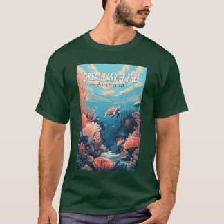 Great Barrier Reef Australienreseskiss Konst Vinta T Shirt
