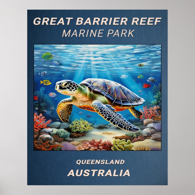 Great Barrier Reef Sea Turtle Poster (Framsidan)