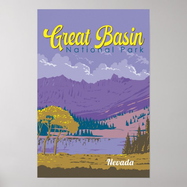 Great Basin National Park Illustration Resa Konst  Poster (Framsidan)