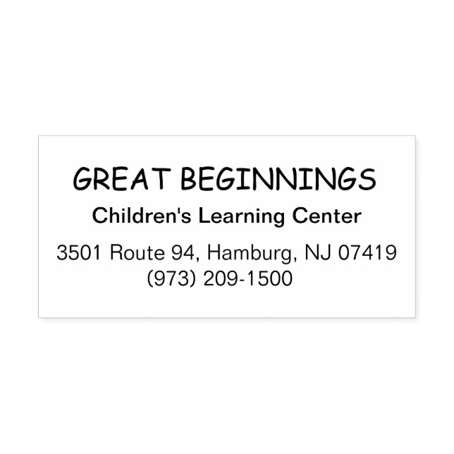 Great Beginnings Anpassad Namn Returadress Självfärgande Stämpel (Design)