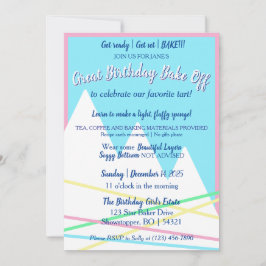 Great Birthday Bake Off Invitation | Pink Border Inbjudningar