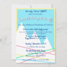 Great Birthday Bake Off Invitation | Yellow Border