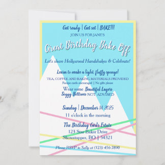 Great Birthday Bake Off Invitation | Yellow Border Inbjudningar