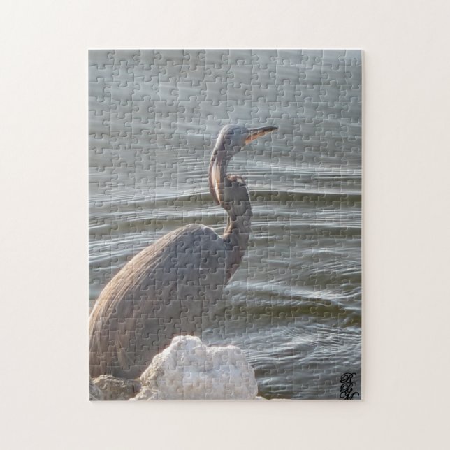 Great Blue Heron by the Water Pussel (Vertikal)