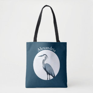 Great Blue Heron-logotyp på blå Tygkasse