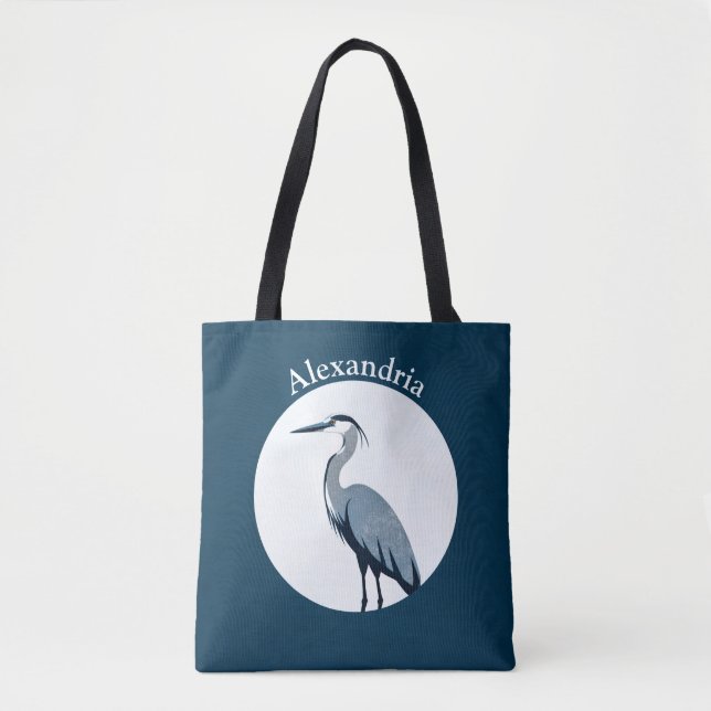 Great Blue Heron-logotyp på blå Tygkasse (Framsida)