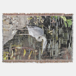 Great Blue Heron Tapestry Style Filt