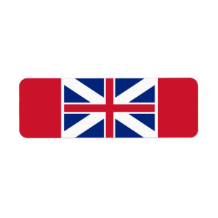 Great Britain flag (1707-1800) Returadress Etikett