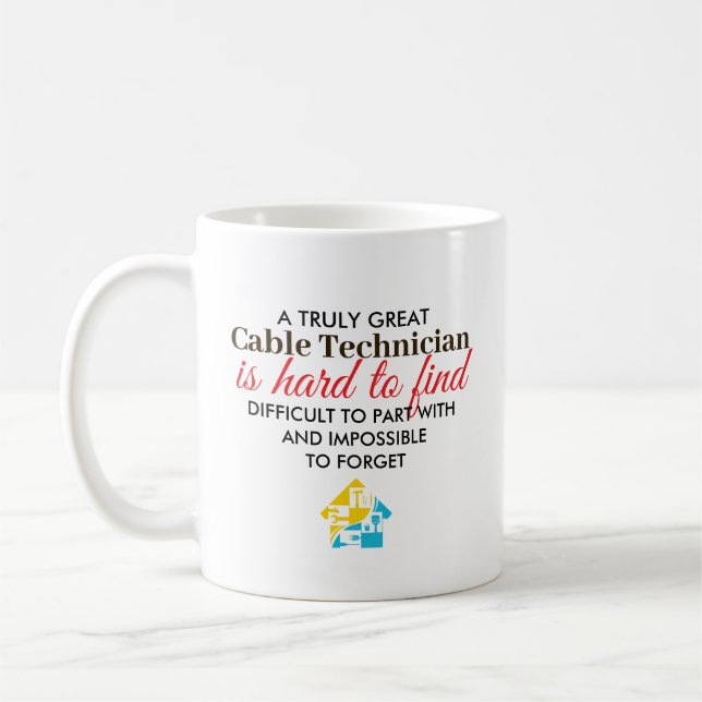Great Cable Technician Personalized Name Gift Kaffemugg (Vänster)