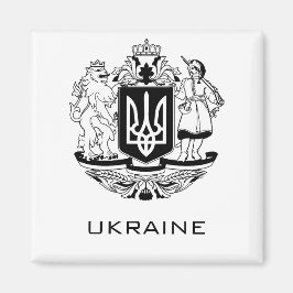 Great Coat of Arms of Ukraine Monochrome Fine Art Magnet