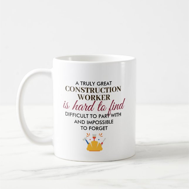 Great Construction Worker Personalized Name Gift Kaffemugg (Vänster)