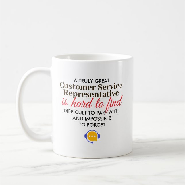 Great Customer Service Rep Personalized Name Gift Kaffemugg (Vänster)