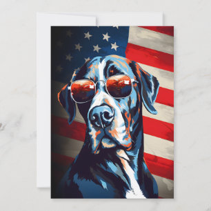 Great dane 4 juli Independence day Julkort
