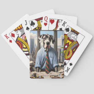 Great dane affärsman vid ett kontor casinokort