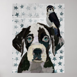 GREAT DANE AND FALCON POSTER