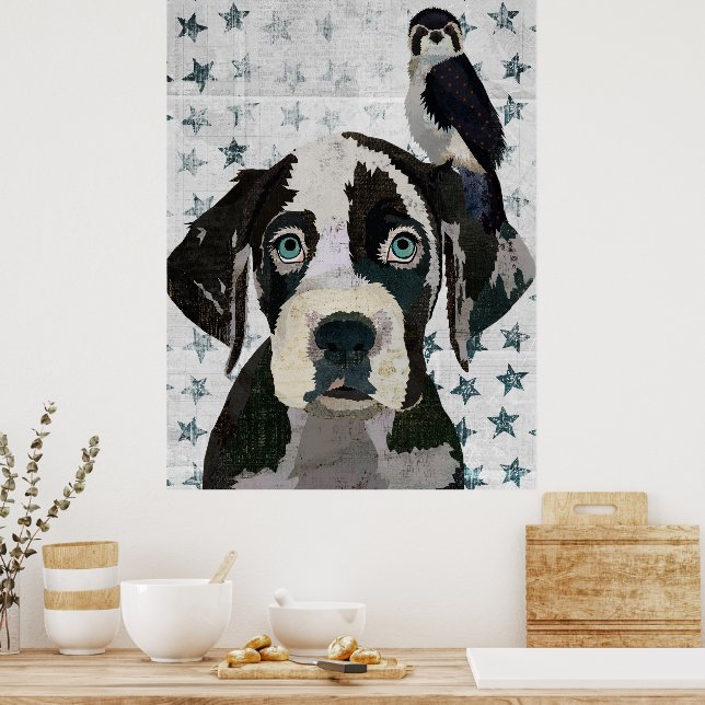 GREAT DANE AND FALCON POSTER (Kök)