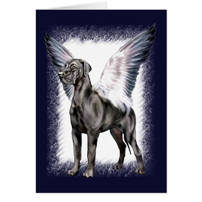 Great dane Angel Black UC Hälsningskort (Framsidan)