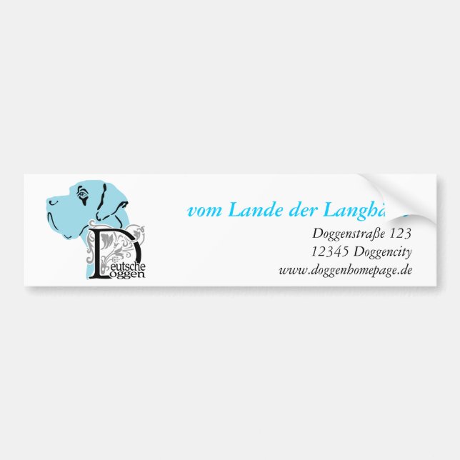 Great Dane anpassad logotyp och text Bildekal (Framsidan)