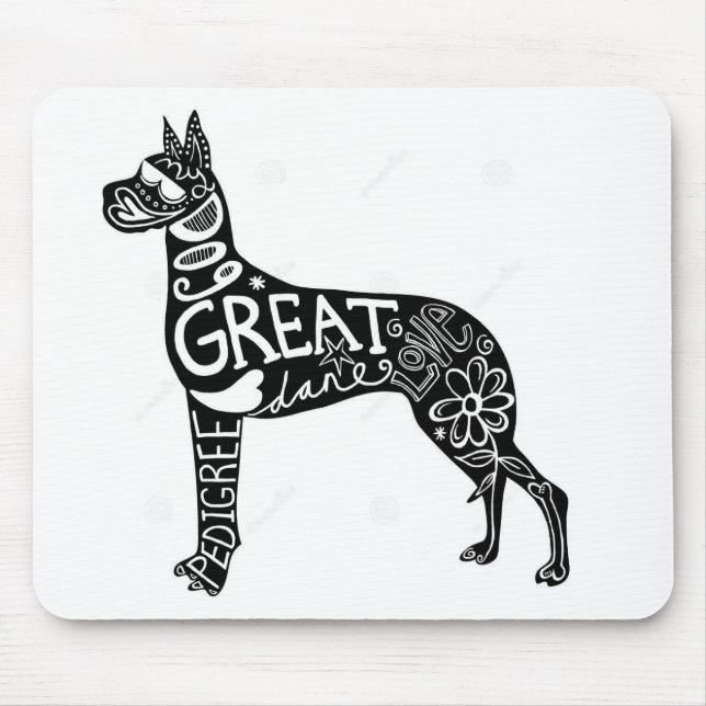 Great dane är UNDERBARA! Musmatta (Framsidan)