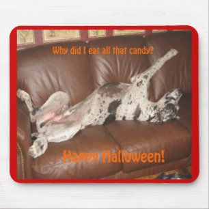 Great dane Ate för mycket Halloween Candy Musmatta