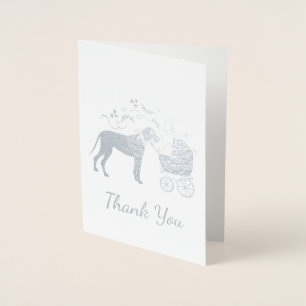 Great dane Baby Shower Folierat Kort