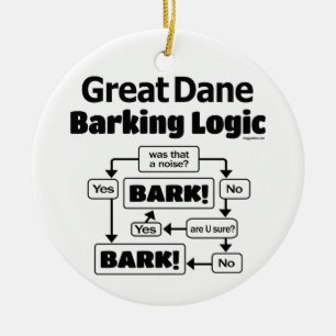Great dane Barking Logic Julgransprydnad Keramik