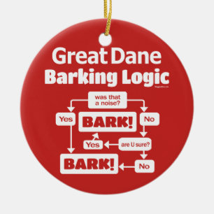 Great dane Barking Logic Julgransprydnad Keramik